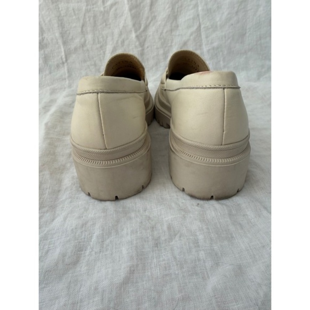 Portland Leather Patina Zoe Chunky Loafer in Bone White Chunky Lug Platform 38 - Picture 5 of 12
